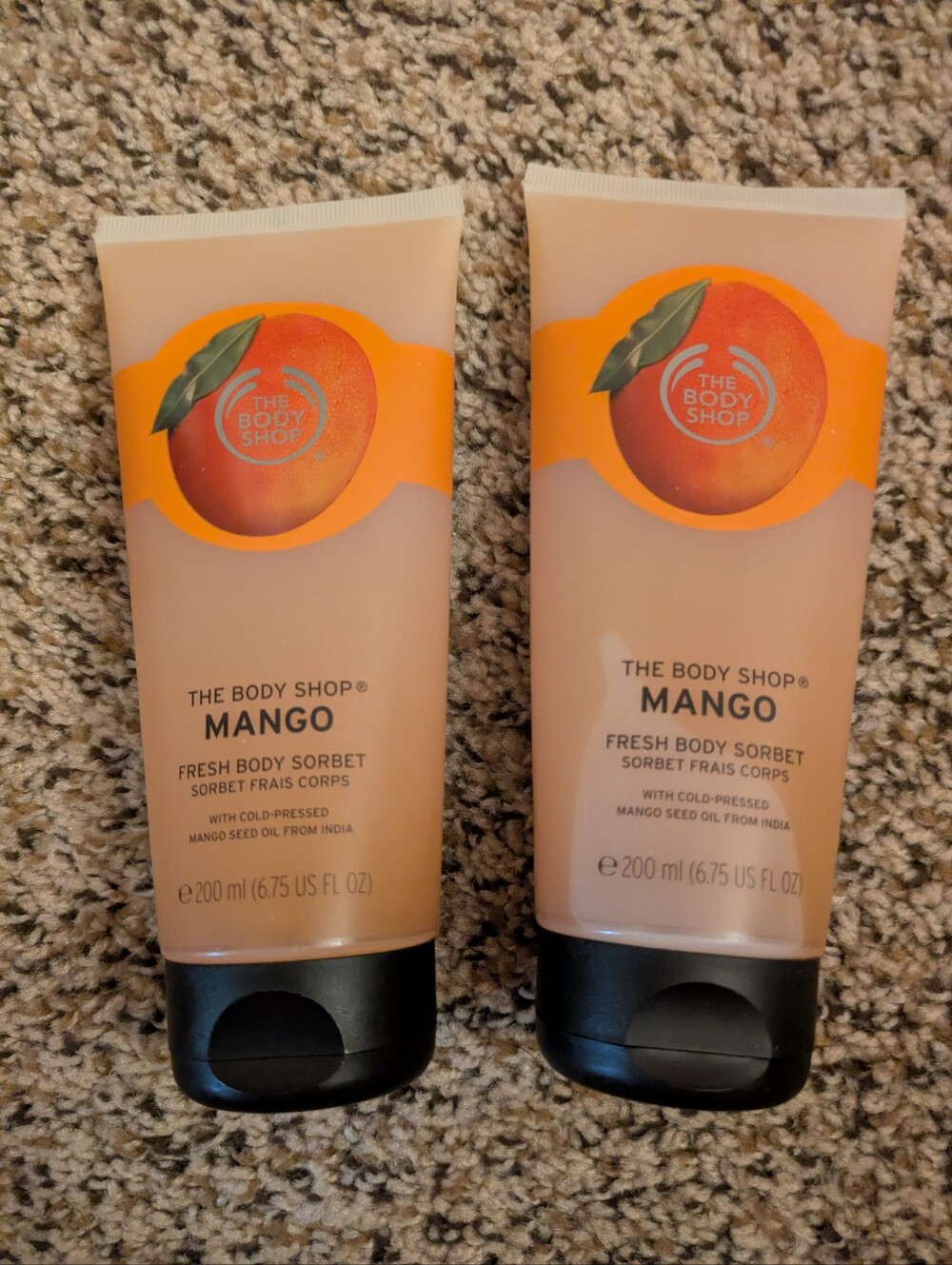 Lot Of 2 Full Size The Body Shop Body Sorbet In Mango Discontinued